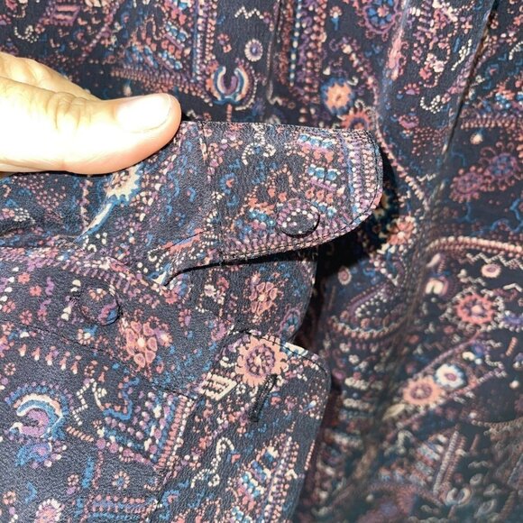 Mes Demoiselles Womens Donovan Shirt Dress Size 8 Black Multicolor Pure Silk - Picture 15 of 16